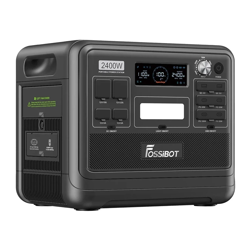 Stazione di ricarica FOSSIBOT F2400 2400W, nera