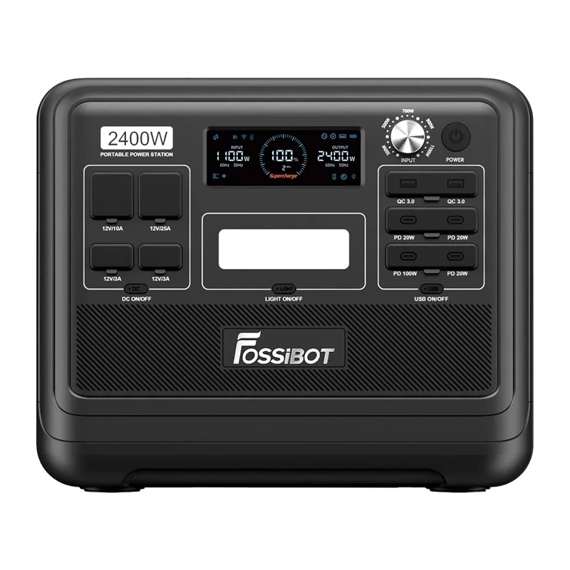 Stazione di ricarica FOSSIBOT F2400 2400W, nera