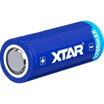 XTAR 26650 batteria ricaricabile Li-Ion protetta 3,7 V 5200 mAh (Button Top)