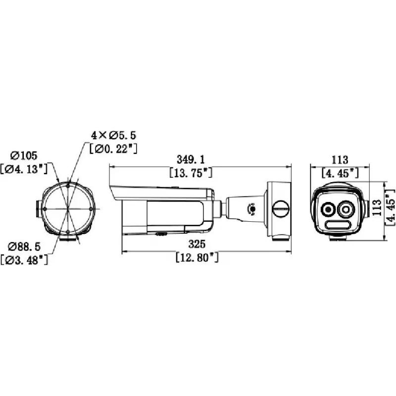 Hikvision HM-TD2628T-7/G1/T3A telecamera bullet di rete termica e ottica bi-spettro