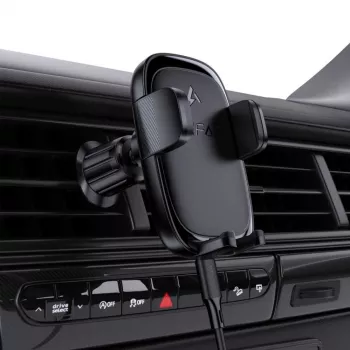 Acefast D48 supporto per bocchette auto con caricabatterie wireless nero