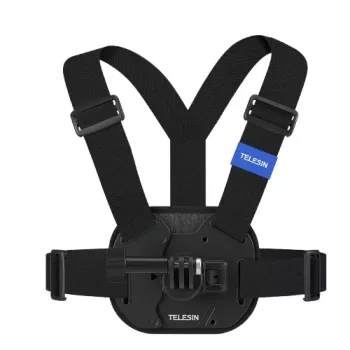 TELESIN Supporto a fascia pettorale per action cam Insta360 GoPro SJCAM DJI Xiaomi - Nero