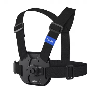 TELESIN Supporto a fascia pettorale per action cam Insta360 GoPro SJCAM DJI Xiaomi - Nero