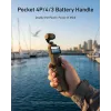 TELESIN Impugnatura con batteria 5000mAh power bank per DJI Osmo Pocket 3 / 4, USB-C, Nero