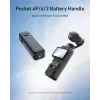 TELESIN Impugnatura con batteria 5000mAh power bank per DJI Osmo Pocket 3 / 4, USB-C, Nero