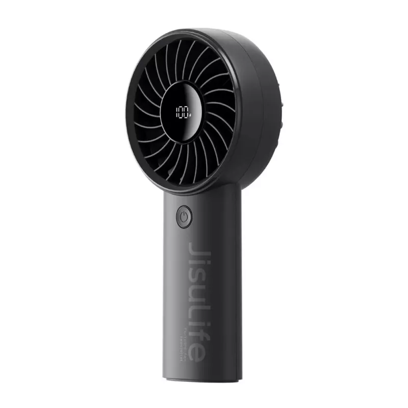 JISULIFE Ventilatore portatile 4 Nero - Mini ventilatore USB ricaricabile con 3 velocità, design pieghevole