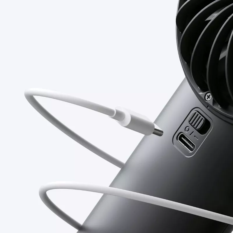 JISULIFE Ventilatore portatile 4 Nero - Mini ventilatore USB ricaricabile con 3 velocità, design pieghevole