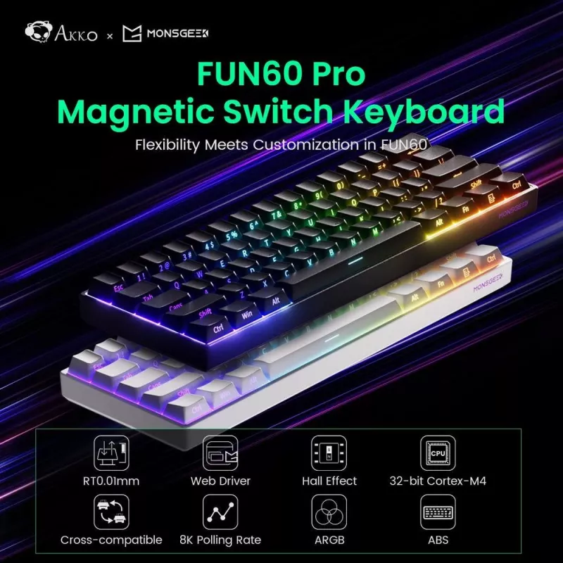 Akko FUN60 PRO Tastiera meccanica USB-C Nero 61 tasti
