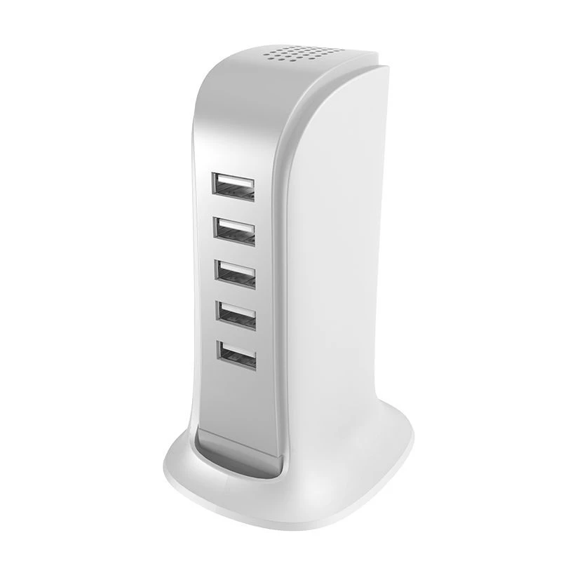 Caricabatterie USB Dudao 5x con cavo di rete EU integrato bianco (A5EU)
