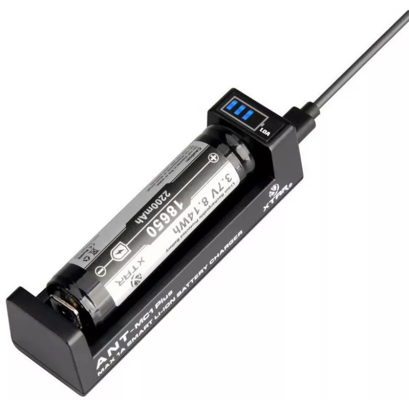 XTAR ANT MC1+ caricabatterie Micro USB per batterie Li-Ion 18650