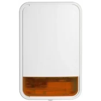 DSC PowerG sirena esterna wireless con luce flash, 868 MHz, 110 dB, a batteria, bianco/rosso