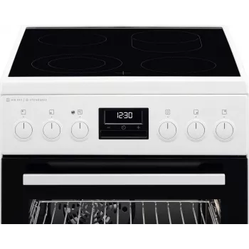 AEG CCB56491BW cucina elettrica freestanding con piano cottura in vetroceramica, forno ventilato 73L e forno convenzionale 39L, bianco
