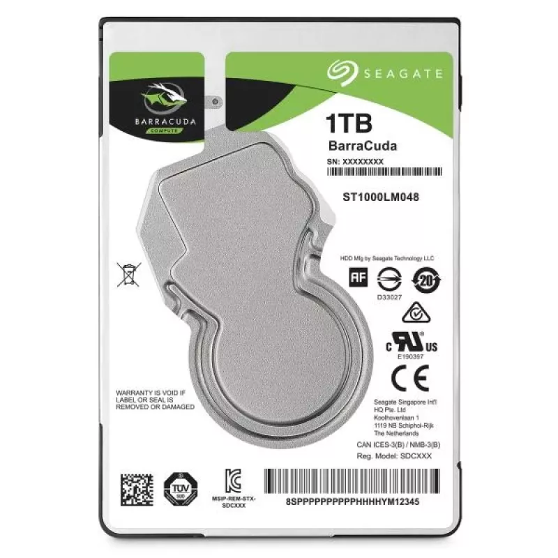 Seagate BarraCuda 1 TB disco fisso interno 2,5 pollici SATA III 5400 RPM 128 MB cache (ST1000LM048)