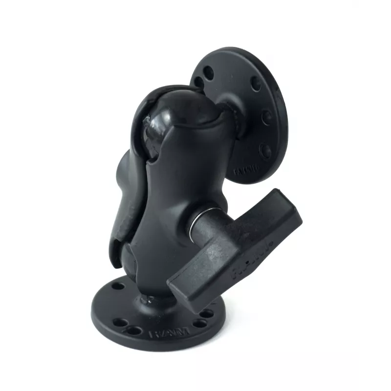 RAM MOUNTS braccio a doppio snodo corto C Size con 2 basi rotonde da 2,5 pollici