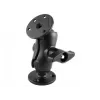 RAM MOUNTS braccio a doppio snodo corto con 2 basi rotonde a sfera D-Size da 2,25 pollici da 3,68 pollici