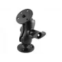 RAM MOUNTS braccio a doppio snodo corto con 2 basi rotonde a sfera D-Size da 2,25 pollici da 3,68 pollici