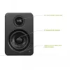 Kanto Audio YU2MB-CG diffusori attivi a 3 driver con USB-DAC e AUX da 3,5 mm - nero opaco (incl. cavo di alimentazione Type-C e G)