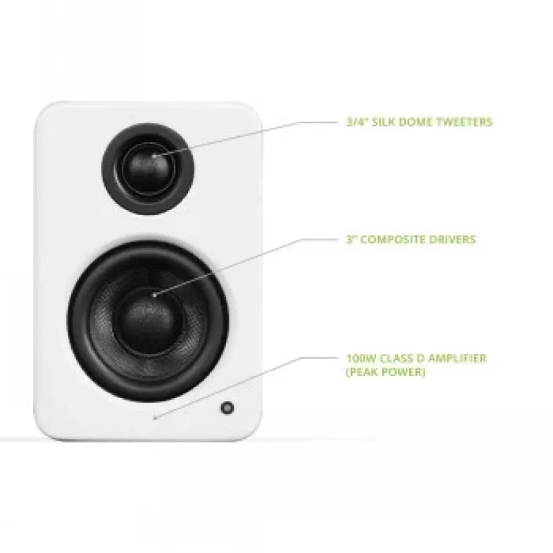 KANTO AUDIO YU2MW-CG diffusori attivi da scaffale con USB-DAC e AUX da 3,5 mm - bianco opaco (incl. cavo di alimentazione Type-C e G)