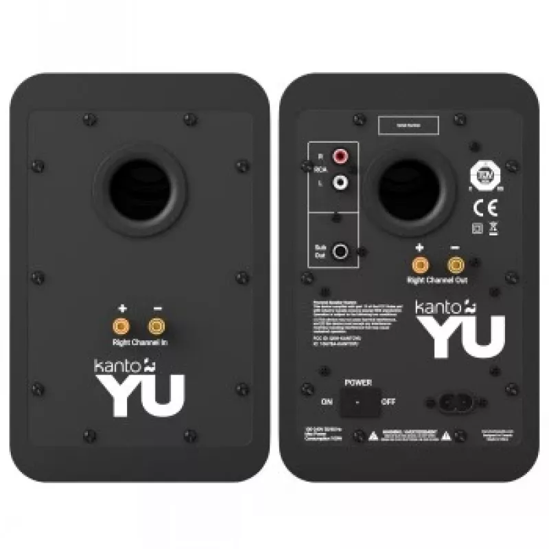 KANTO AUDIO YU-CG diffusori attivi da scaffale con Bluetooth e ingresso RCA - nero vinile (incl. cavo di alimentazione Type-C e G)