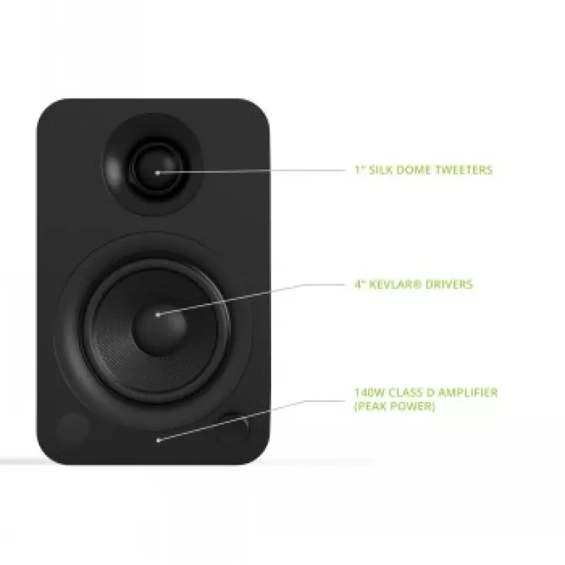 KANTO AUDIO YU-CG diffusori attivi da scaffale con Bluetooth e ingresso RCA - nero vinile (incl. cavo di alimentazione Type-C e G)