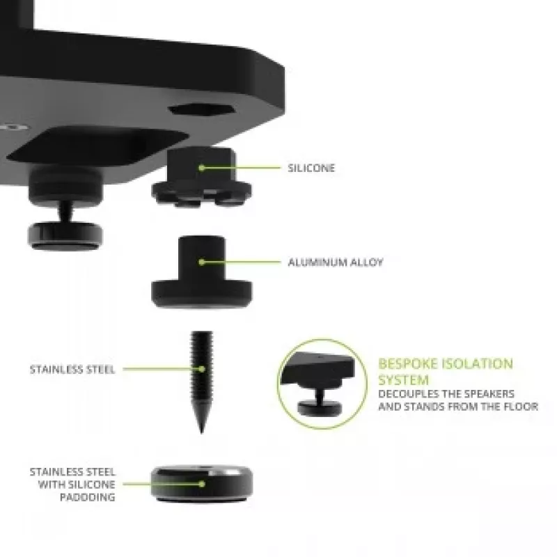 Kanto Audio 22 supporti per diffusori alti riempibili con piedini isolanti - nero (coppia)