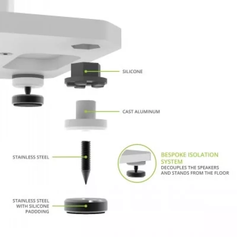 KANTO AUDIO 26 supporti per diffusori alti riempibili con piedini isolanti - bianco (coppia)
