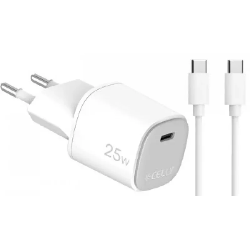 CELLY UP TC 1 USB-C 25W + cavo C to C