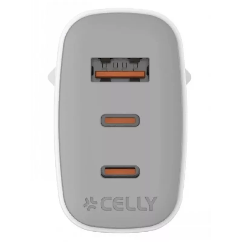 CELLY UP TC 1 USB 2 USB-C 65W WH caricabatterie da parete GaN bianco