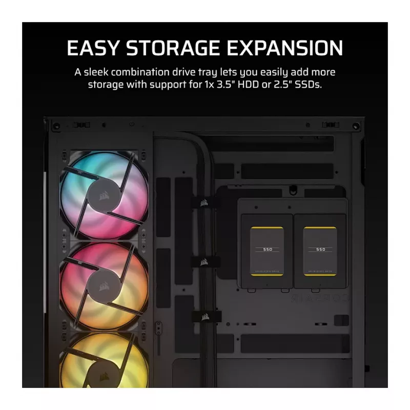 Corsair 2800X RS-R ARGB case PC Micro-ATX, vetro temperato, nero, 3 ventole RS120-R ARGB