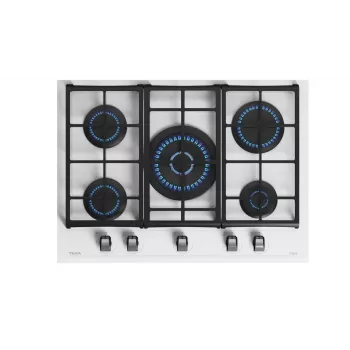 TEKA GZC 75330 XBC WH piano cottura a gas, 5 fuochi, bianco, 75 cm