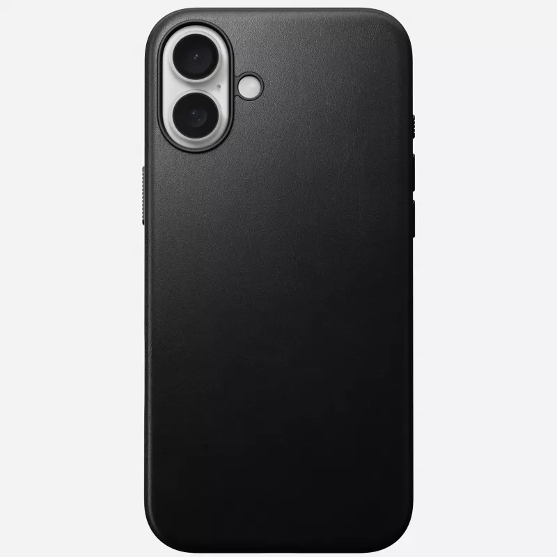 Custodia in pelle Nomad Modern per iPhone 16 Plus - nero