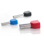 TRYTYT puntalino gemello isolato 2x4,0 mm² 12 mm grigio (100 pz.) DUID-2x4,0-12SZ