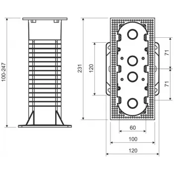 KOPOS KEZ-3_KB scatola di installazione tripla per sistemi di isolamento termico a cappotto, arancione