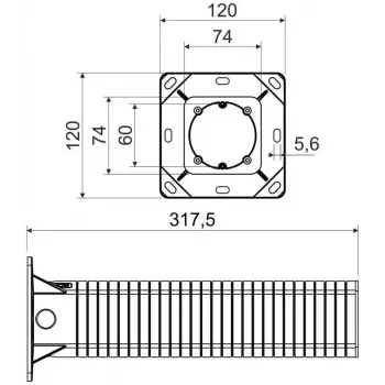 KOPOS KEZ-300_KB scatola di derivazione da incasso per sistemi di isolamento termico a cappotto (ETICS) - arancione, spessore isolamento 300 mm