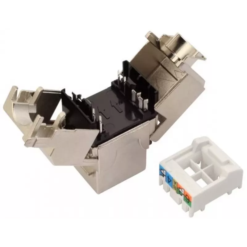 Solarix Cat.6A STP RJ45 keystone jack tool-less nero SXKJ-10G-STP-BK-SA