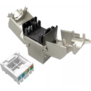 Solarix Cat.6A STP RJ45 keystone jack tool-less SXKJ-10G-STP-RAL-SA