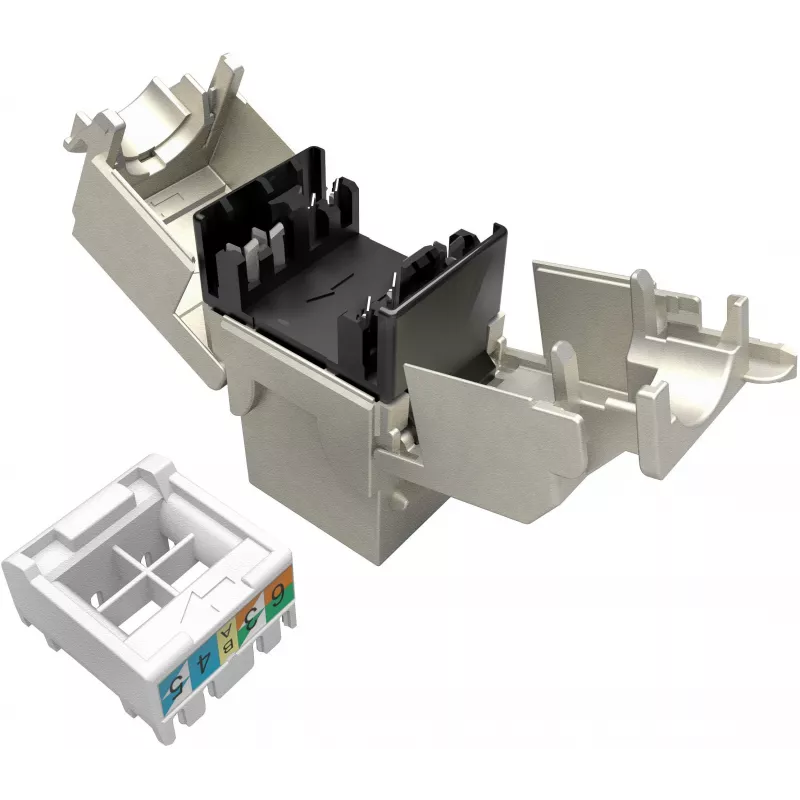 Solarix Cat.6A STP RJ45 keystone jack tool-less SXKJ-10G-STP-RAL-SA