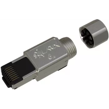SOLARIX connettore industriale RJ45 Cat.6A STP tool-less, 1 pz., nero/argento