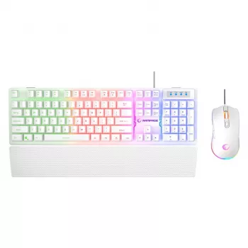 Rampage Fortuna set tastiera e mouse con filo bianco