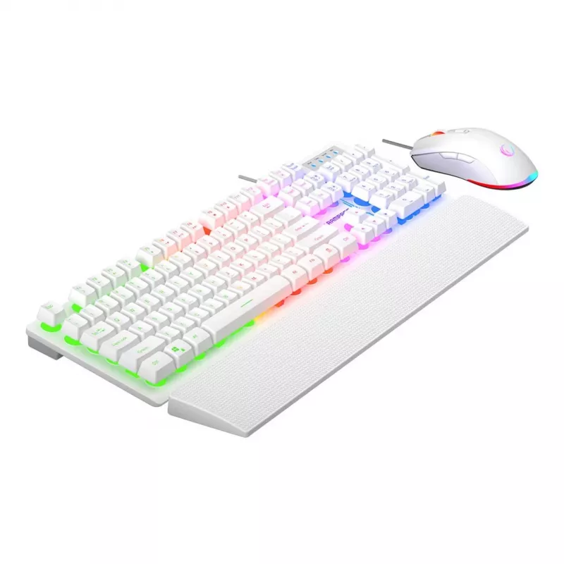 Rampage Fortuna set tastiera e mouse con filo bianco
