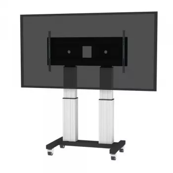 NEOMOUNTS NEWSTAR supporto a pavimento mobile motorizzato per schermi 70-120 pollici, VESA 300x200 fino a 1200x600, argento