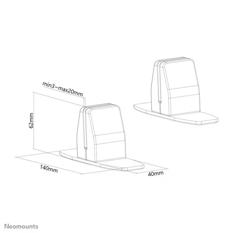 Neomounts supporto da tavolo per custodia tablet NS-GLSPROTECTXXX Serie - set da 2, nero