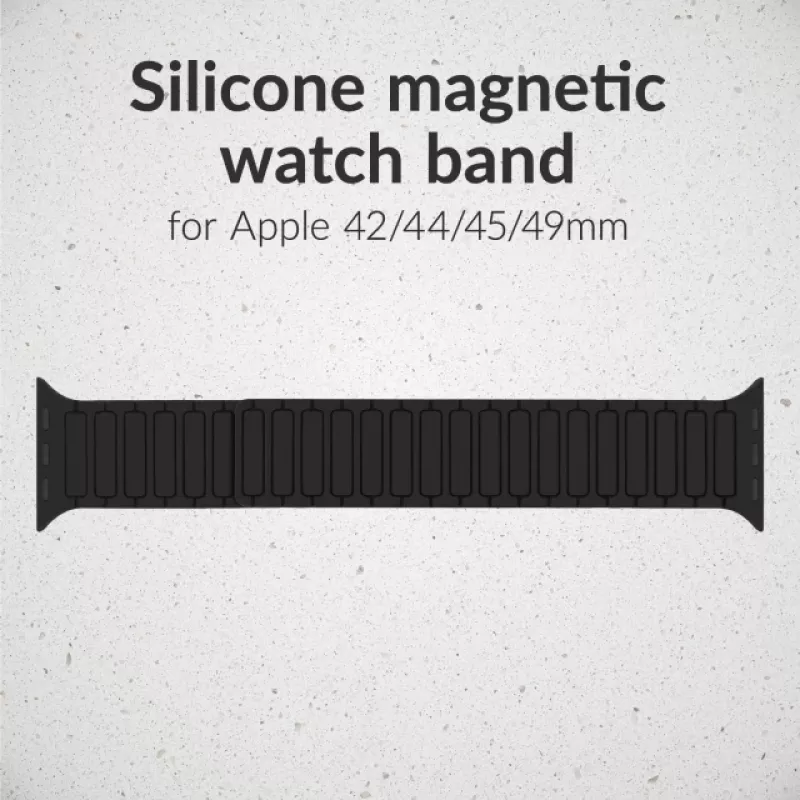 Mobilize cinturino in silicone - magnetico - per Apple 42/44/45/49mm - nero