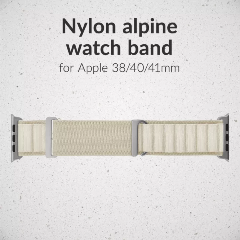 Mobilize cinturino in nylon per Watch - Alpine - connettore in titanio - per Apple 38/40/41mm - Starlight