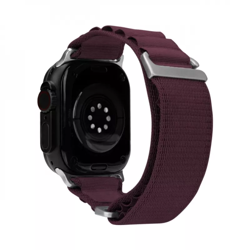 Mobilize cinturino in nylon per Watch - Alpine - connettore in titanio - per Apple 38/40/41mm - Bordeaux
