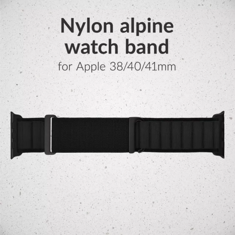 Mobilize Nylon Watch Band - Alpine - Connettore nero - per Apple 38/40/41mm - Nero
