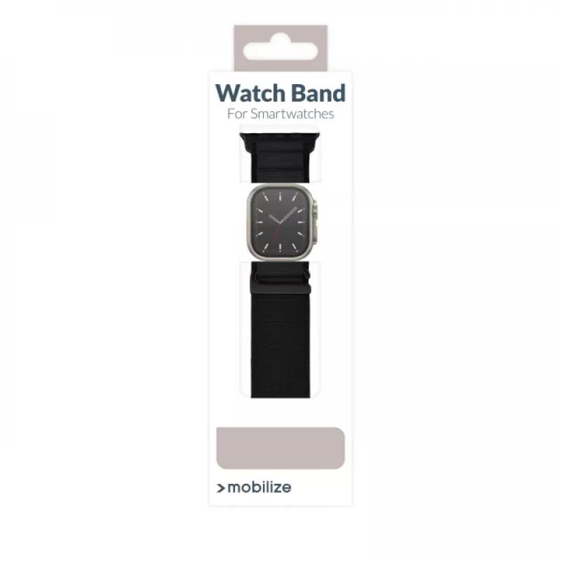 Mobilize Nylon Watch Band - Alpine - Connettore nero - per Apple 38/40/41mm - Nero