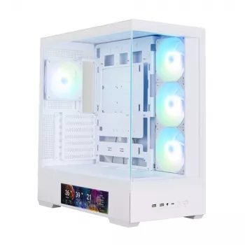 Zalman P40 DS White Case PC Mid-Tower con 4x ventole ARGB da 140mm, pannello in vetro temperato, frontale in mesh, bianco