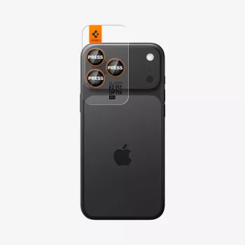 Spigen Optik Pro GLAS.TR EZ Fit Camera Protector 2-Pack - protezione fotocamera in vetro temperato per iPhone 16 Pro / 16 Pro Max / 17 Pro / 17 Pro Max (arancione)