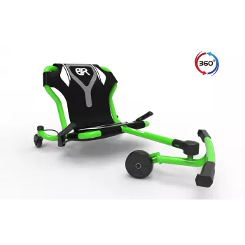 EzyRoller Spinner Pro X go-kart verde a propulsione 360° per bambini da 10 anni